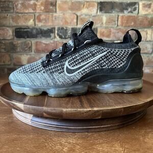 Nike Air Vapormax Flyknit 2021 Black Gray Women's 8.5 Shoes Sneakers